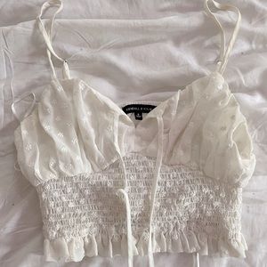 Kendall and Kylie Satin Floral Babydoll Crop Top